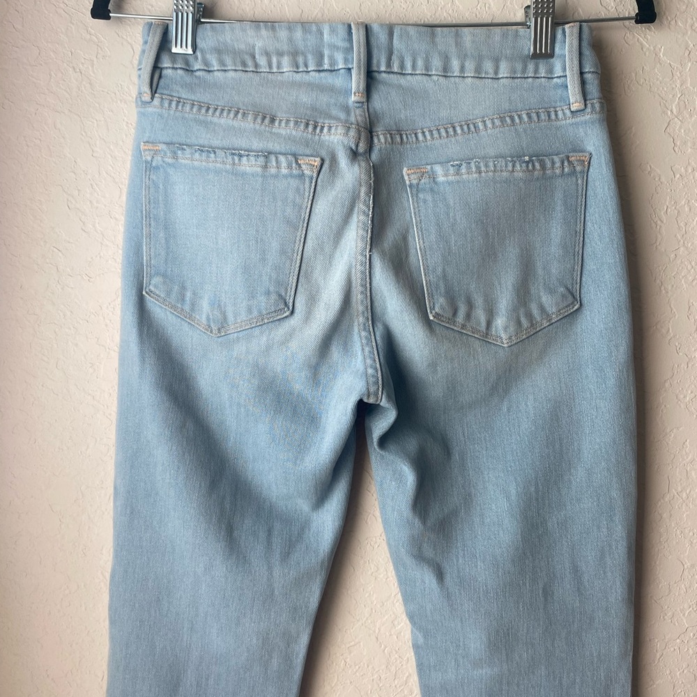 Frame Le Crop Mini Boot Denim Blue Light Wash Jeans ~ Size 24 - Picture 6 of 12